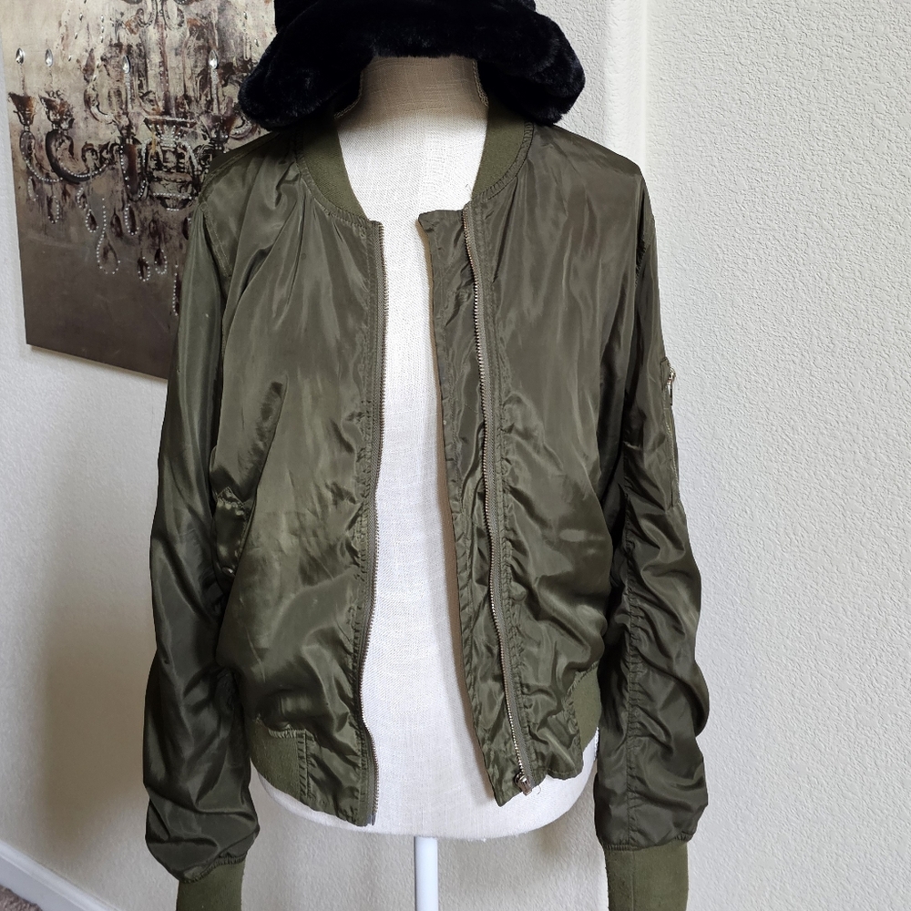 Olive Bomber Style Jacket